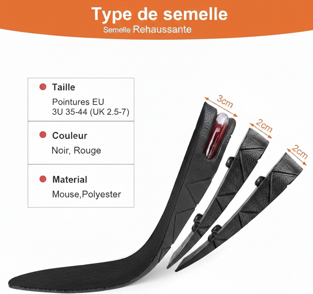 Semelles Rehaussantes Ajustables (jusqu’à +10 cm)